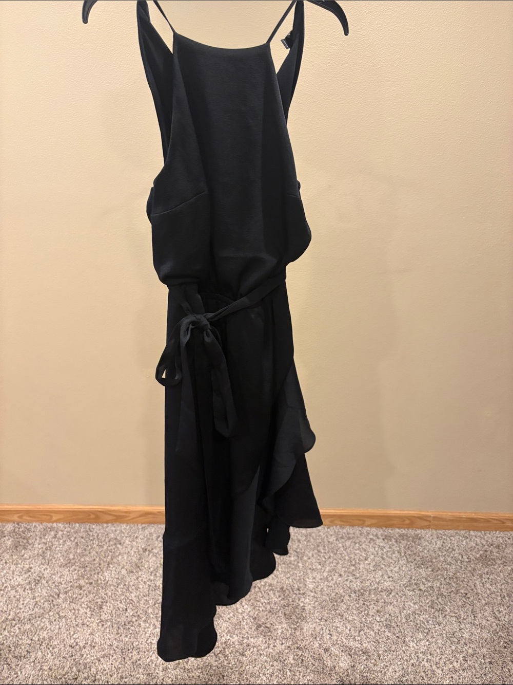 Express Black Asymmetric Ruffle Strap Dress size small